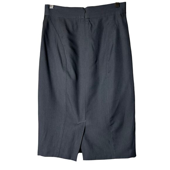 Max Mara Skirt Size 6 Gray Wool Blend Basic Classic Minimal Designer Lined - Picture 6 of 8